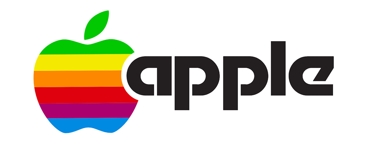 apple rainbow logo 1977