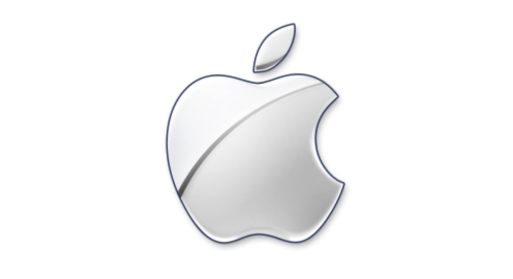 apple 3d silver logo 2007