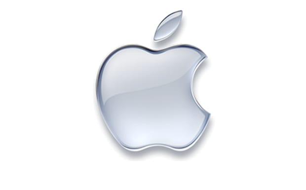 apple blue 3d logo with gradient 2001