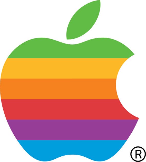 apple rainbow logo 1984